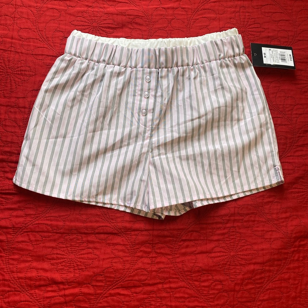 A New Day Pink and White Striped Shorts